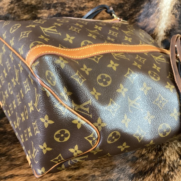 Vintage Louis Vuitton Revamped Shopping SacTote Handbag Turquoise Braided Straps - Picture 5 of 16